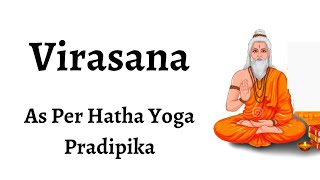 Virasana Hero pose  Hatha yoga pradipika chapter 1 sloka 23 [upl. by Cathryn]