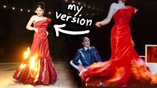 I made Katniss’s Fire Dress and actually lit it on fire [upl. by Enorej175]