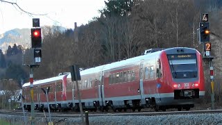 KBS970 Allgäubahn Einer d letzten ALEXZüge EC194 amp EC195 am Großen Alpsee bei Immenstadt amp BR612 [upl. by Yrahk]