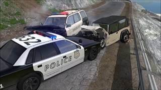 Cliff Roads Police Chases 2  BeamNGdrive [upl. by Beverle]