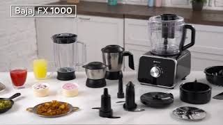 Bajaj FX 1000 DLX Food Processor Demo Video [upl. by Kingsley]