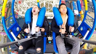 Try Not To Scream Challenge Slingshot Amusement Park Ride [upl. by Windzer]