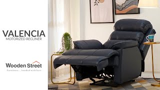 Valencia Leatherette Recliner Sofa Limed Spruce Blue  Latest recliner Designs  Wooden Street [upl. by Oirtemed]