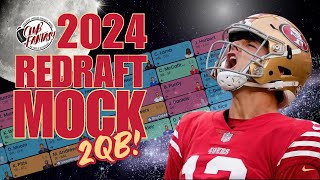 2024 Fantasy Football Mock Draft  Start 2 QBs  Redraft [upl. by Lebama982]