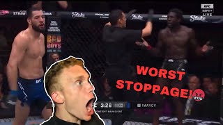 LUCAS TRACY loses it after Jared Cannonier vs Nassourdine Imavov Early Stoppage [upl. by Teerpnam]