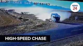 WATCH  Two law enforcement officers injured after highspeed chase with alleged truck thief [upl. by Alley954]