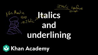 How to use italics and underlines  Punctuation  Khan Academy [upl. by Aihsilef]