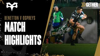 Match Highlights Benetton Rugby v Ospreys [upl. by Notsur]