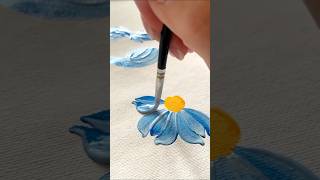 Wall art painting tutorial acrylic paint blue floral art abstract art acrylicpaintingyoutubeshorts [upl. by Vinita]