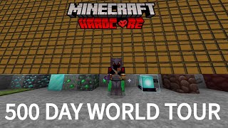 I SURVIVED 500 DAYS IN HARDCORE MINECRAFT  WORLD TOUR [upl. by Suryc]