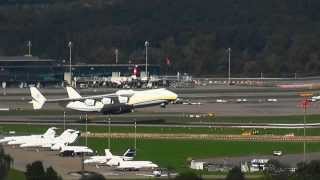 Zürich Airport Antonov 225 take off 2013 09 25 [upl. by Eileme79]