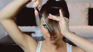 How to Cut Perfect Side Swept Bangs at Home [upl. by Pelag]