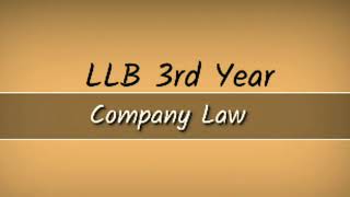 LLB 3rd year Company Law [upl. by Niamrahc]