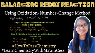 Balancing Redox Reaction Using OxidationNumberChange Method  Learn Chemistry with Maam Cess [upl. by Hgielra]