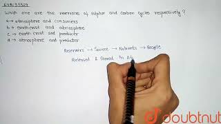 Which one are the reservoirs of sulphur and carbon cycles respectively  CLASS 12  OUR ENVIRON [upl. by Carvey]