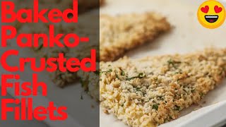 Baked PankoCrusted Fish Fillets Recipe 😍  The Keto World [upl. by Araj]