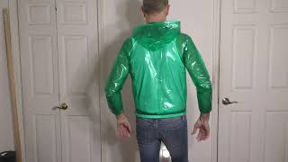 Green PVC Smooth Rain Jacket [upl. by Okimuk]