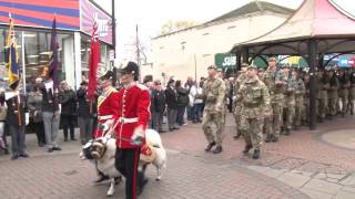 Soldiers from 2nd Battalion Mercian Regiment parade through Widnes North West England [upl. by Lancelot]