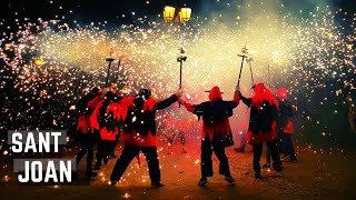 NIT DE FOC 🔥 amp CORREFOC 👹  SANT JOAN 2019  BARCELONA [upl. by Ayote948]