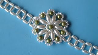 DIY  Pulsera roseton DIY  Rosette bracelet [upl. by Artkele]