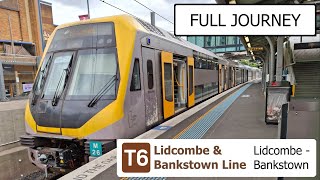 T6 Lidcombe amp Bankstown Line Full Journey  Lidcombe to Bankstown [upl. by Nylekoorb465]