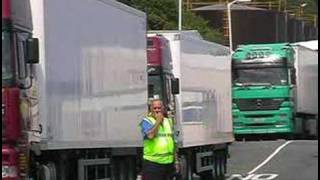 Stena Europe loading trucks at Fishguard [upl. by Oinimreh]