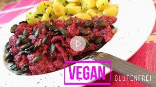 Veganer Rote BeteMeerrettichSalat mit Kürbiskernen amp Petersilienkartoffeln [upl. by Obediah]