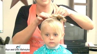 Bun Hairstyles  How To Do Toddler High Bun hairstyles [upl. by Kcam533]