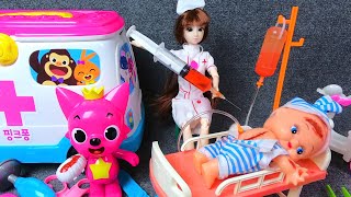 ASMR Unboxing Doctor Toys Baby Doll Crashes Pinkfong amp Go to See Doctor at Hospital Toys Review [upl. by Merrell127]