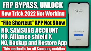 All Samsung FRP Bypassquot File Shortcut App Not Show Fix  New Trick [upl. by Elson465]