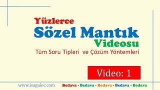 İsa GÜLEÇ  SÖZEL MANTIK  VİDEO1  KPSSDGSALESYKS SÖZEL MANTIK – SAYISAL MANTIK –MATEMATİK [upl. by Enelra]