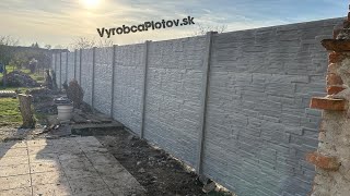 Betónové ploty realizácia Kovarce Topoľčany 20bm [upl. by Lerrej837]