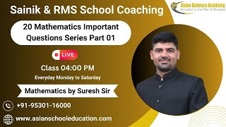 Free live class of maths rms and sainik school  Practice Questions  Basic math [upl. by Suivatnom]