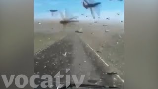 Truck Drives Through Massive Swarm of Locusts In Dagestan Russia [upl. by Schofield950]