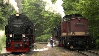 Dampflok 99 7234 Lokschaden in Steinerne Renne  Harzkamel schleppt ab [upl. by Iiette]