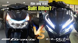 Yamaha Mio Gravis 125 Version 2 🔥Vs Honda Click 125 Version 3 ⭐Comparison Alin ba ang sulit bilhin [upl. by Rutter630]