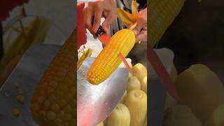 Steamed Corn Cutting Skills [upl. by Artemahs]