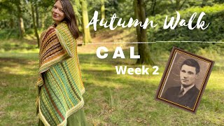 Crochet A Long Blanket 2020 🍂 AUTUMN WALK 🍂  WEEK 2  Ophelia Talks Crochet [upl. by Gelasius507]