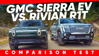 2024 GMC Sierra EV vs 2025 Rivian R1T Tri Luxe Truck Duel [upl. by Weywadt]