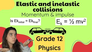 Grade 12 Elastic vs Inelastic collisions Momentum [upl. by Enneira248]