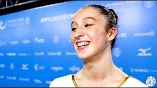 Nina Derwael BEL Interview  2017 World Championships  Uneven Bars Final [upl. by Tuckie]