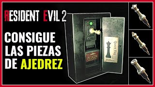 Como Conseguir las Piezas de Ajedrez RESIDENT EVIL 2  Encuentra los Enchufes [upl. by Grekin]