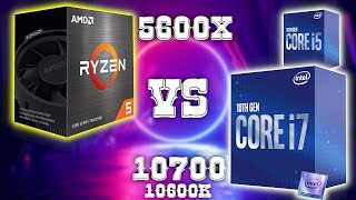 🚀 AMD Ryzen 5 5600X vs Intel Core i5 10600K Ryzen 5 5600X vs i7 10700 [upl. by Nolyag541]