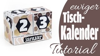 Tutorial Ewiger Tischkalender  Perpetual Calendar aus Papier  DEUTSCH [upl. by Merat]