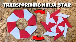 “How to Make a Transforming Paper Ninja Star Shuriken  Easy Origami Tutorial” [upl. by Cart396]