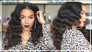 How to Get BIG Soft Waves on Blown Out Natural Hair Tutorial [upl. by Alram]