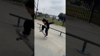 4yr Ollie 🛹 local skatepark dad son sk8 new skateboard shorts video reels skateboarding [upl. by Yecac]