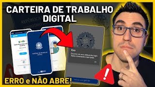 ERRO na CARTEIRA DE TRABALHO DIGITAL  NÃO ABRE COMO RESOLVER [upl. by Edecrem]