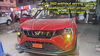 Mahindra XUV 3XO without wiring cutting install laser projector fog lamp 180 watt [upl. by Otila520]