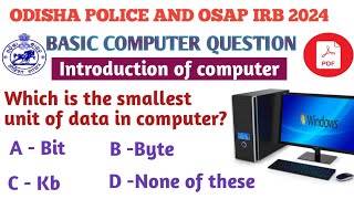 BASIC COMPUTER QUESTION ANSWER ODISHA POLICE AND OSAP IRB [upl. by Klemperer]